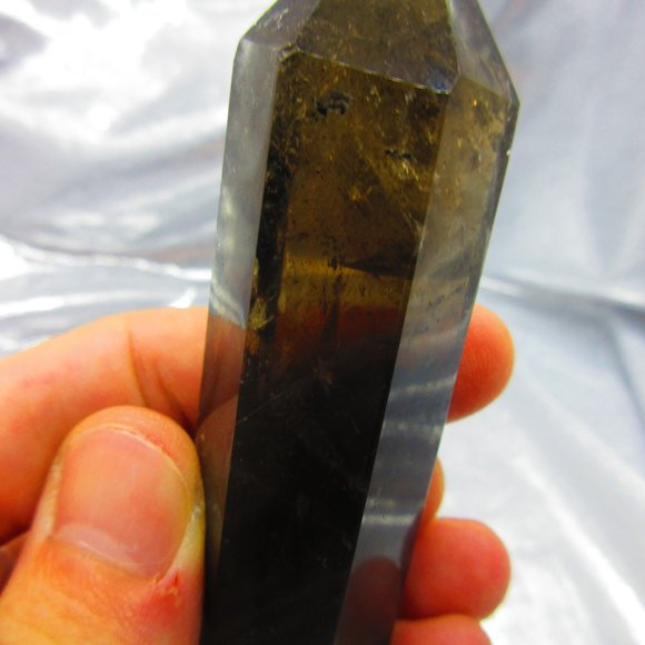 Smoky Quartz Crystal Polished Tower Generator Crystal Meditation Tool - Picture 8 of 8